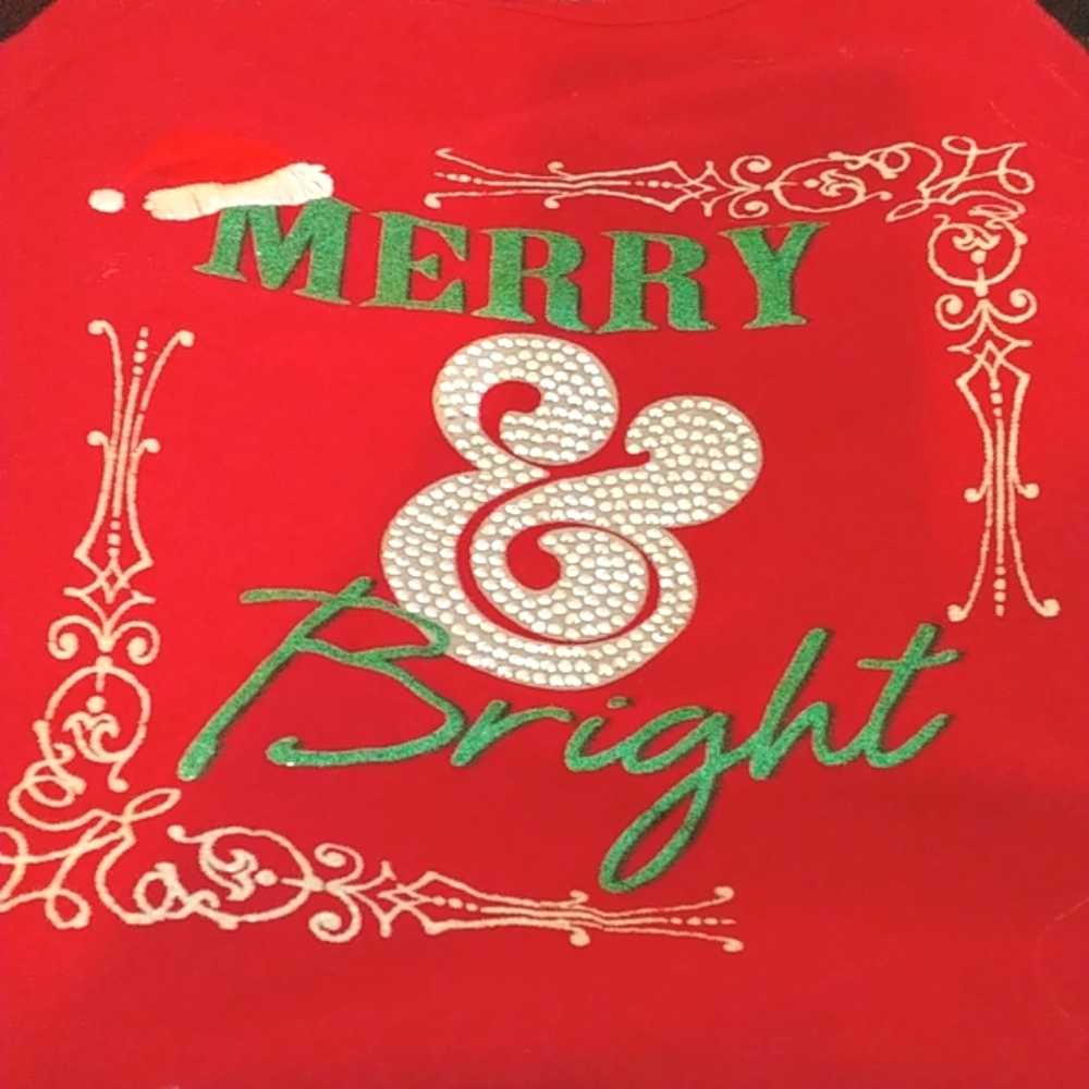 Karen Scott red embellished Christmas tee